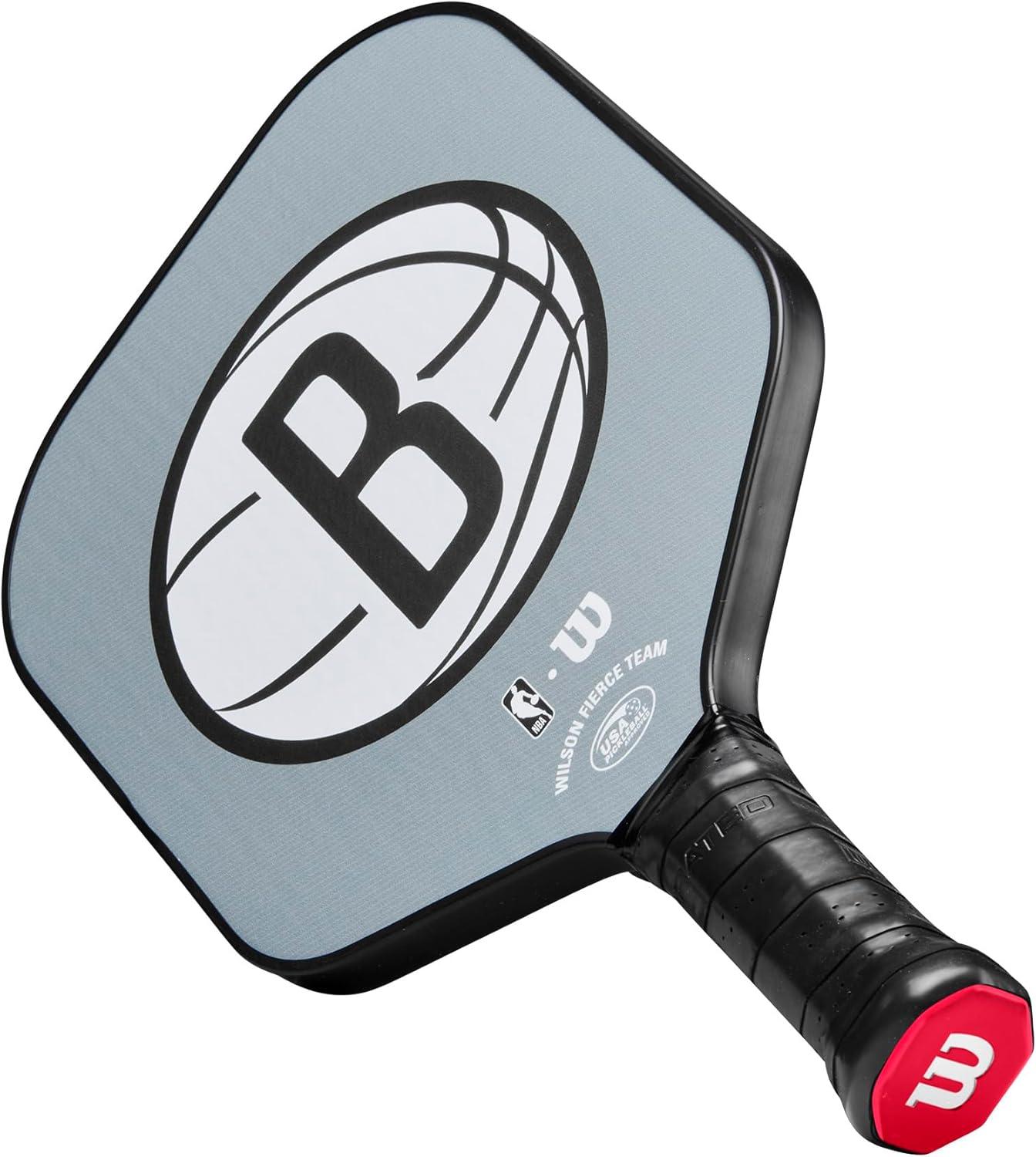 imageWILSON NBA Collection Fierce Team Pickleball Paddles Grip Size 24 14Brooklyn Nets