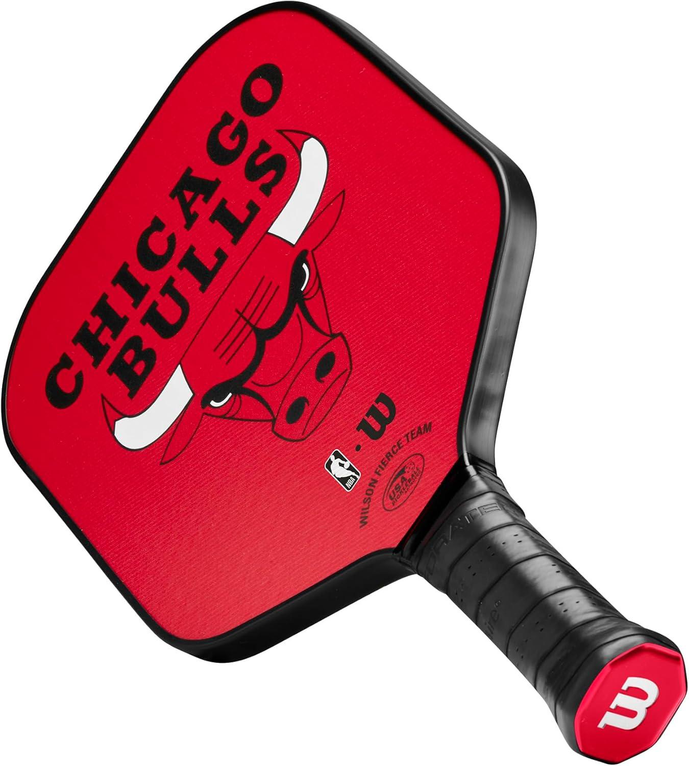 imageWILSON NBA Collection Fierce Team Pickleball Paddles Grip Size 24 14Chicago Bulls