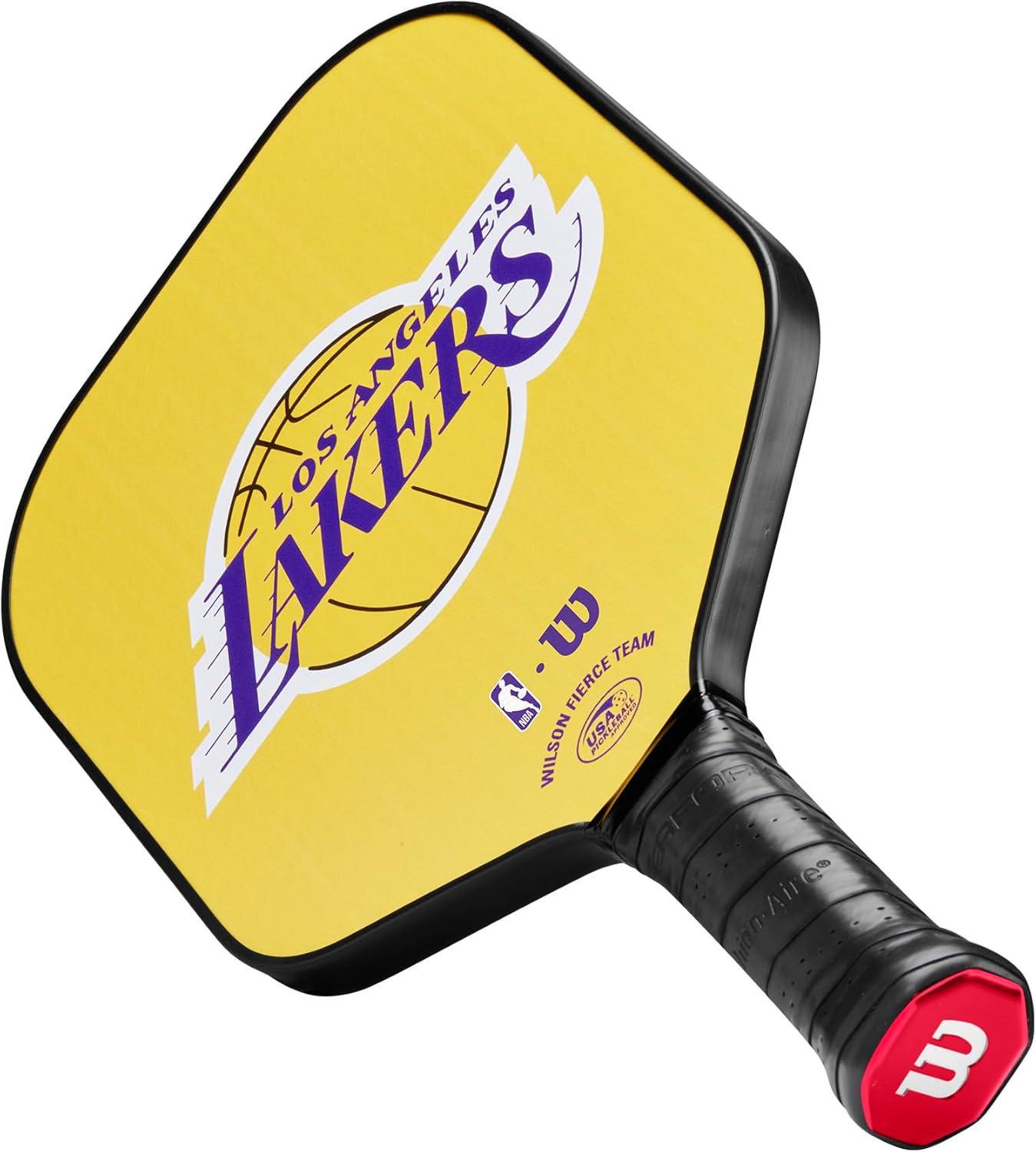 imageWILSON NBA Collection Fierce Team Pickleball Paddles Grip Size 24 14Los Angeles Lakers