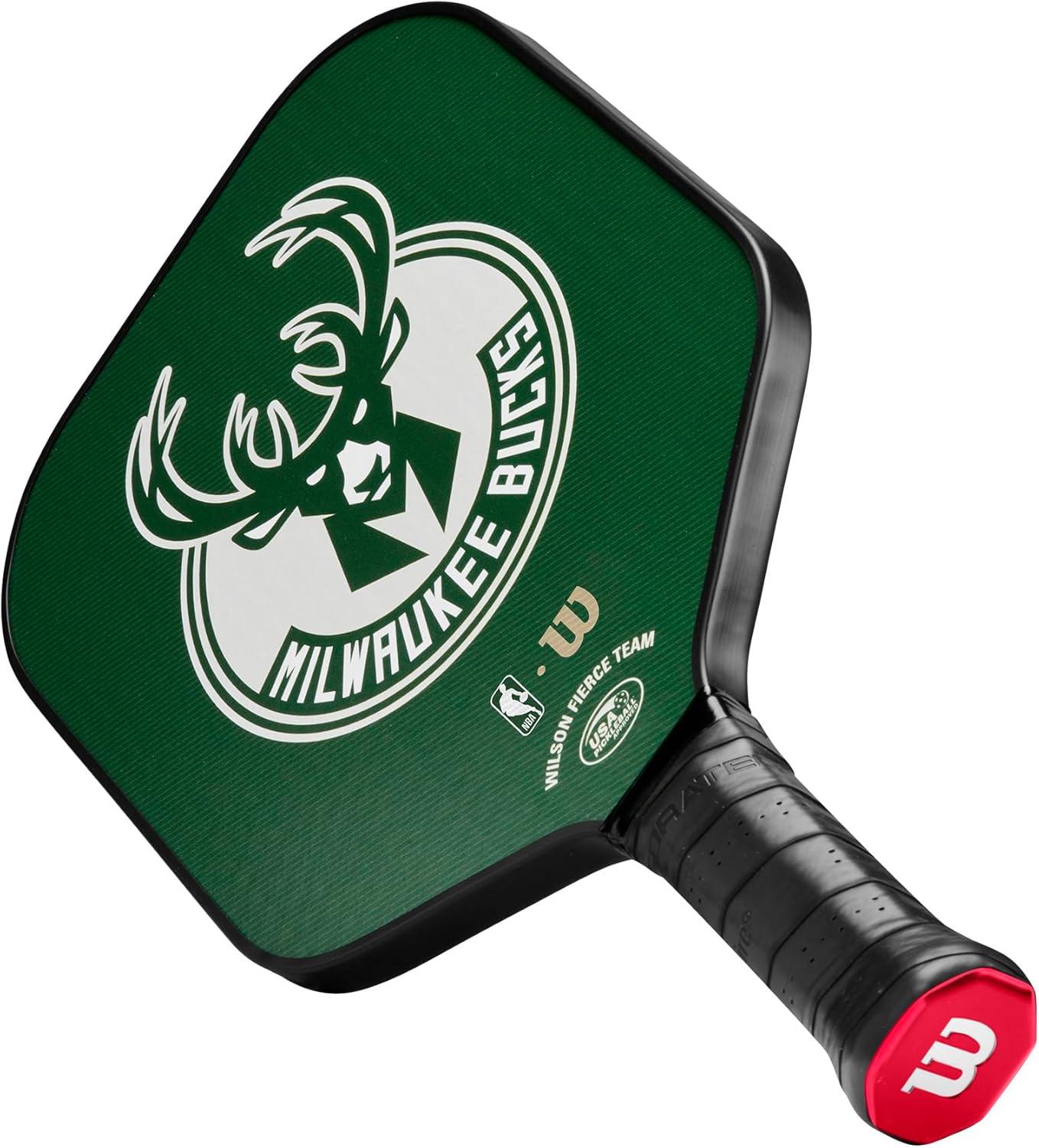imageWILSON NBA Collection Fierce Team Pickleball Paddles Grip Size 24 14Milwaukee Bucks