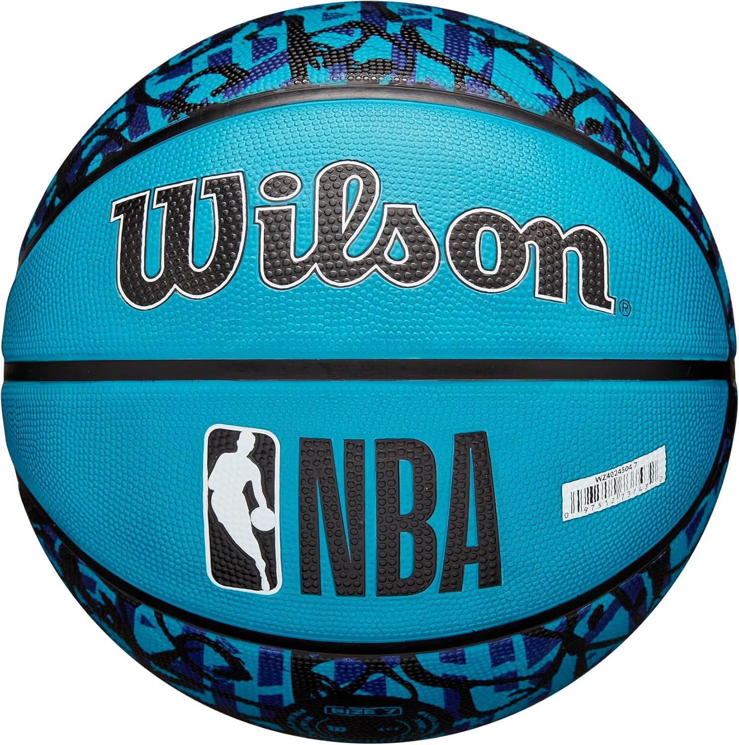 imageWILSON NBA Team Graffiti Basketballs Size 7295Charlotte Hornets