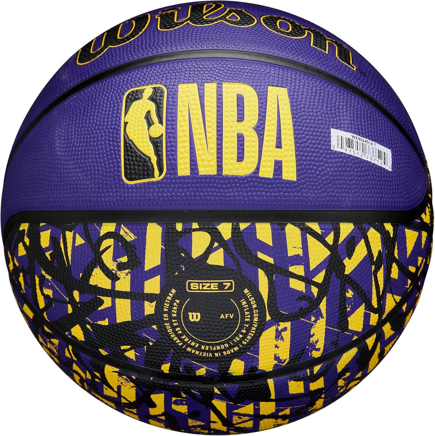 imageWILSON NBA Team Graffiti Basketballs Size 7295Los Angeles Lakers