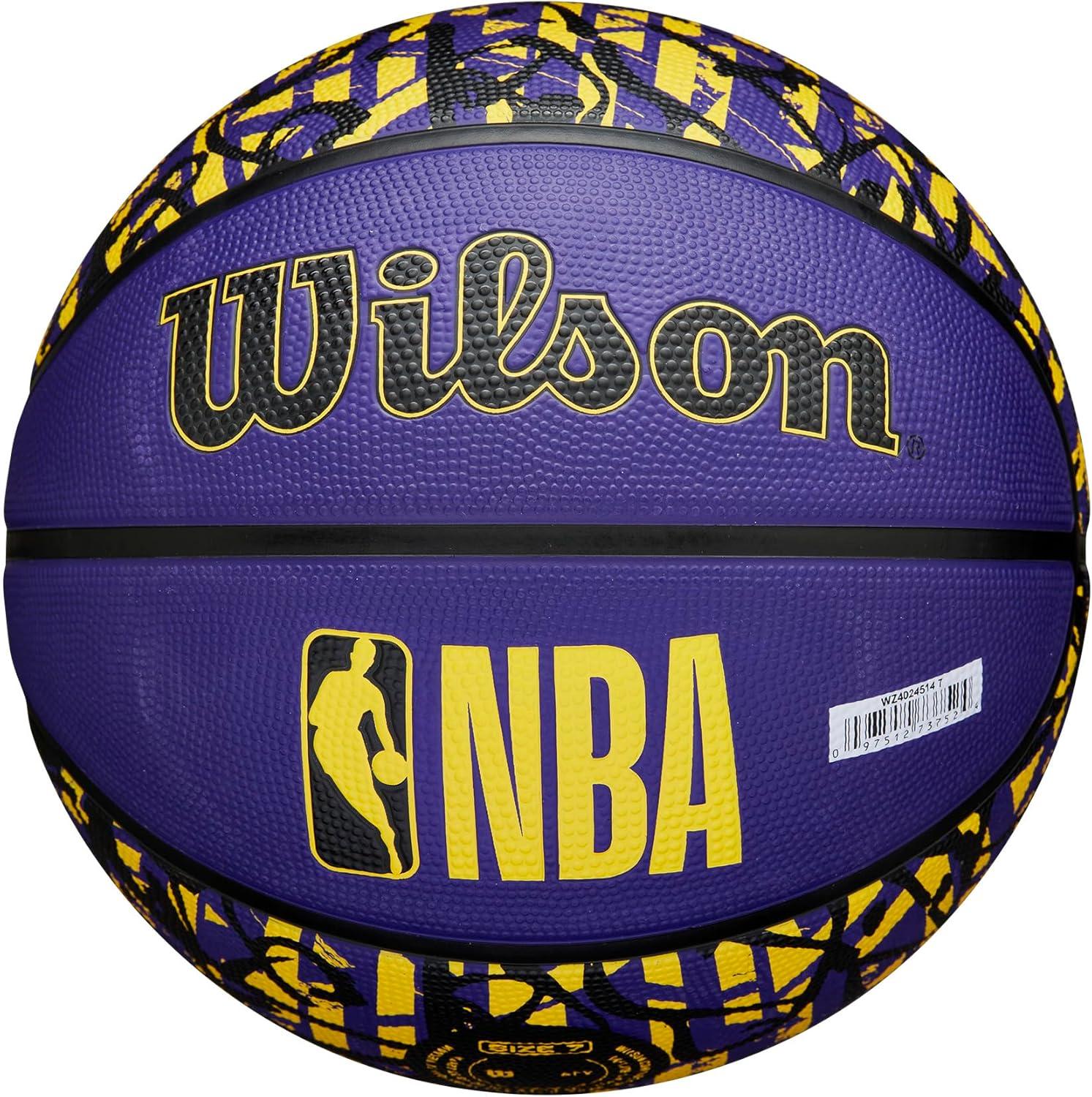 imageWILSON NBA Team Graffiti Basketballs Size 7295Los Angeles Lakers