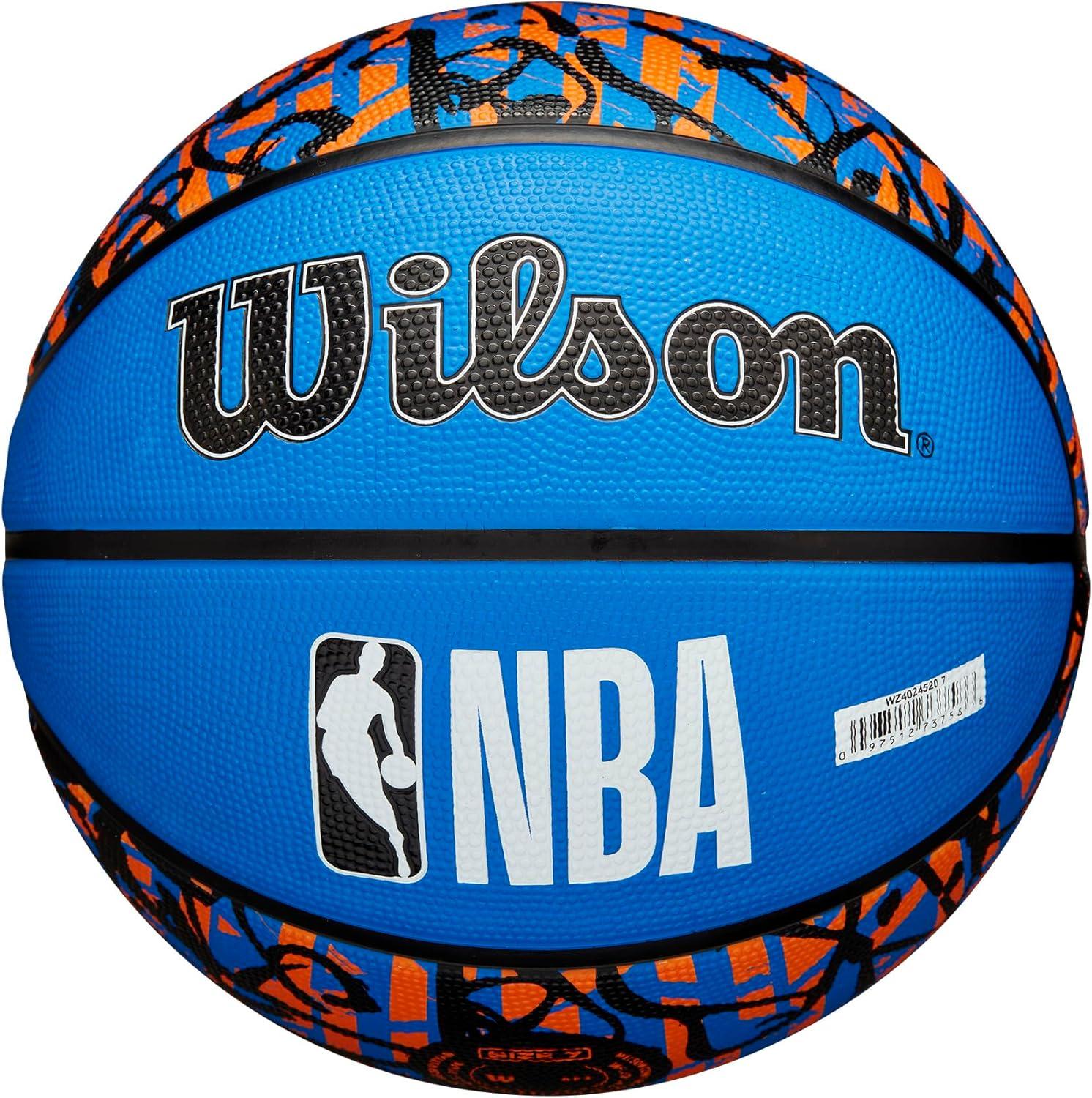 imageWILSON NBA Team Graffiti Basketballs Size 7295New York Knicks