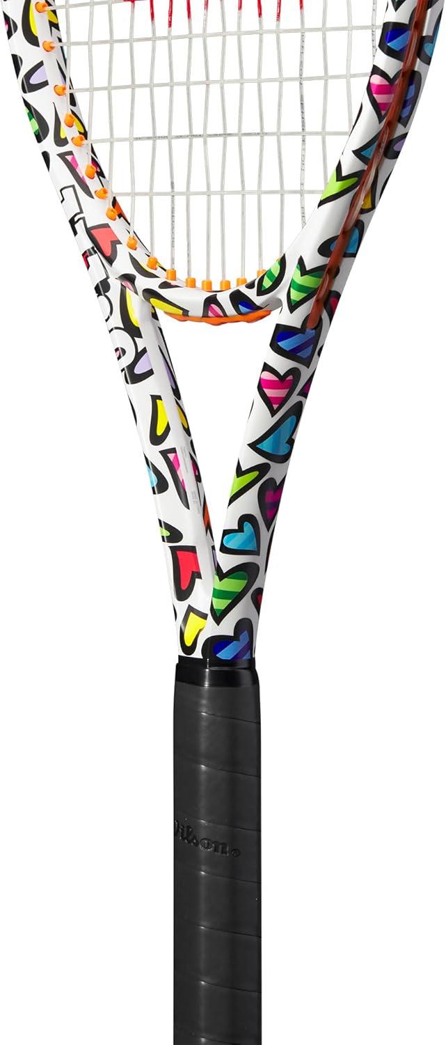 imageWilson Clash 100L V2 Britto Hearts Unstrung Performance Tennis Rackets Grip Sizes 23