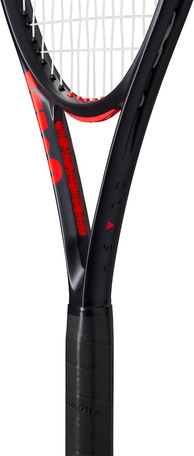 imageWilson Clash 100L V3 Strung Adult Performance Tennis Racket Grip Size 14 18 Strung with Sensation 16 Natural at Mid Range TensionGrip Size 0 4