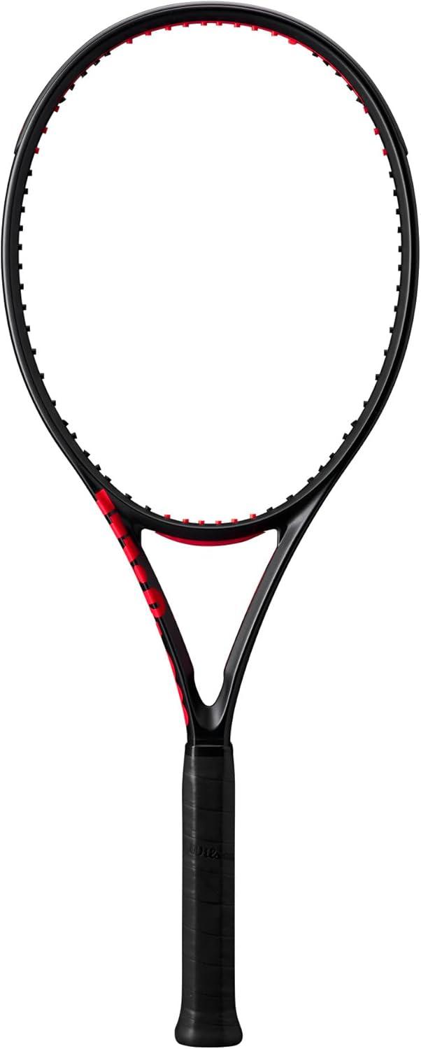 imageWilson Clash 100L V3 Strung Adult Performance Tennis Racket Grip Size 14 18 Strung with Sensation 16 Natural at Mid Range TensionGrip Size 1 4 18