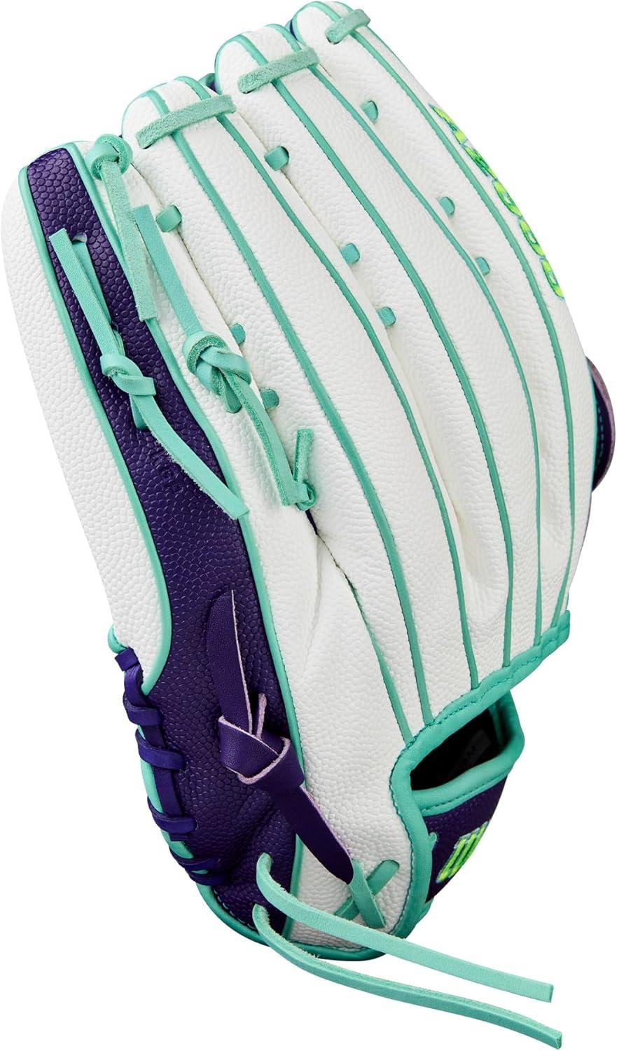 imageWilson Fall 2025 A2000 Fastpitch GlovesWhitePurpleSeafoam