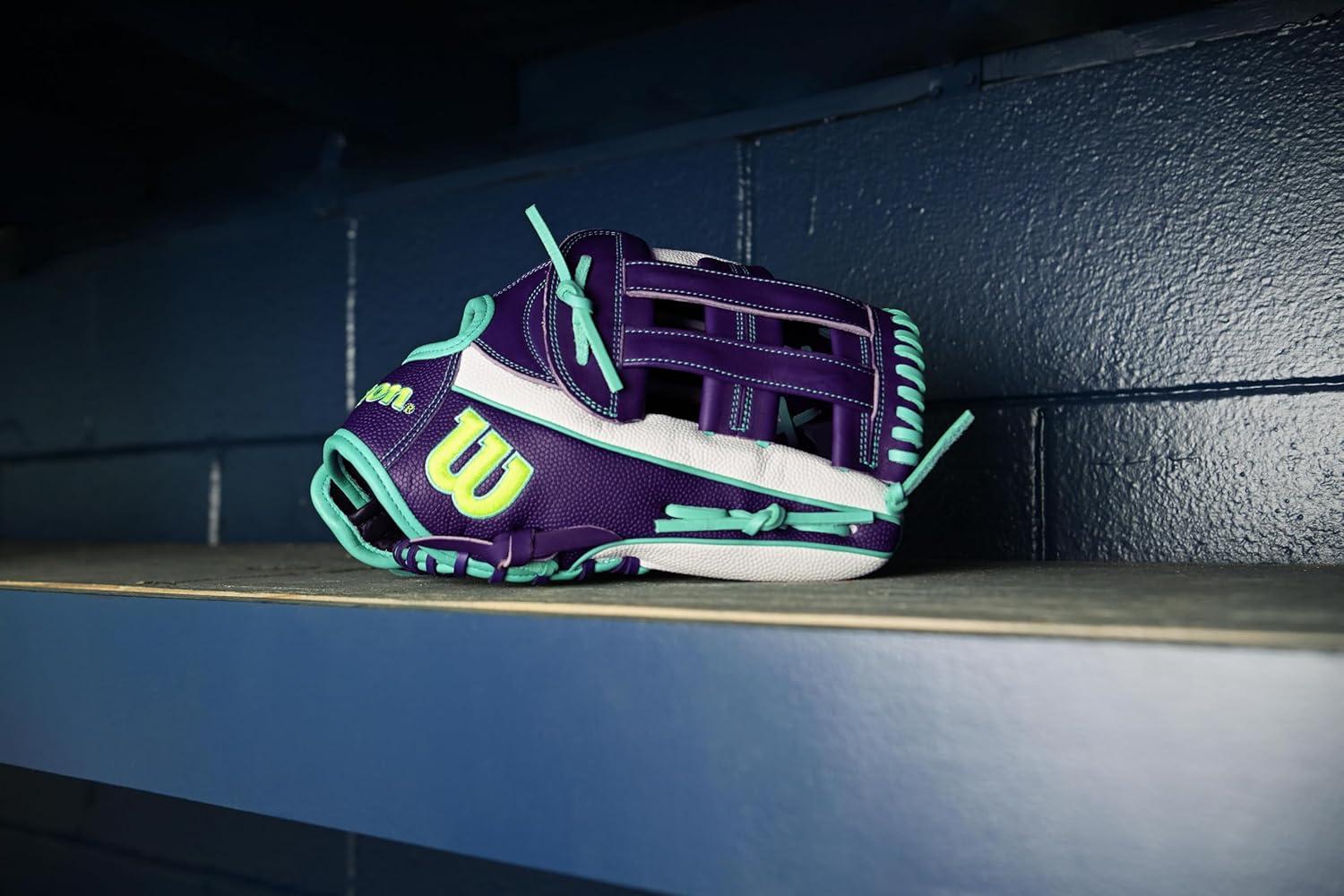 imageWilson Fall 2025 A2000 Fastpitch GlovesWhitePurpleSeafoam