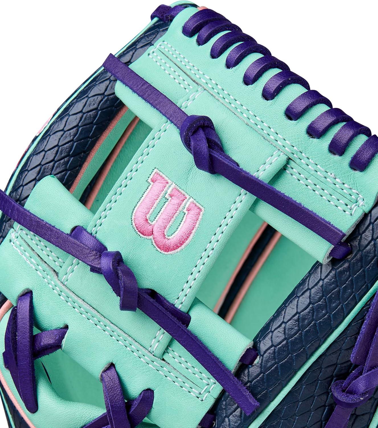 imageWilson Fall 2025 A2K Baseball GlovesNavySeafoamPink