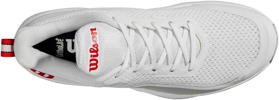 imageWilson Mens Rush Pro Lite Mens Tennis ShoesWhite Pearl Blue Wilson Red