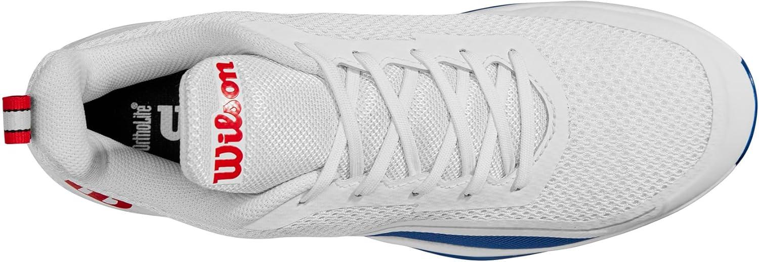 imageWilson Mens Rush Pro Lite Mens Tennis ShoesWhiteDeja Vu BlueWilson Red