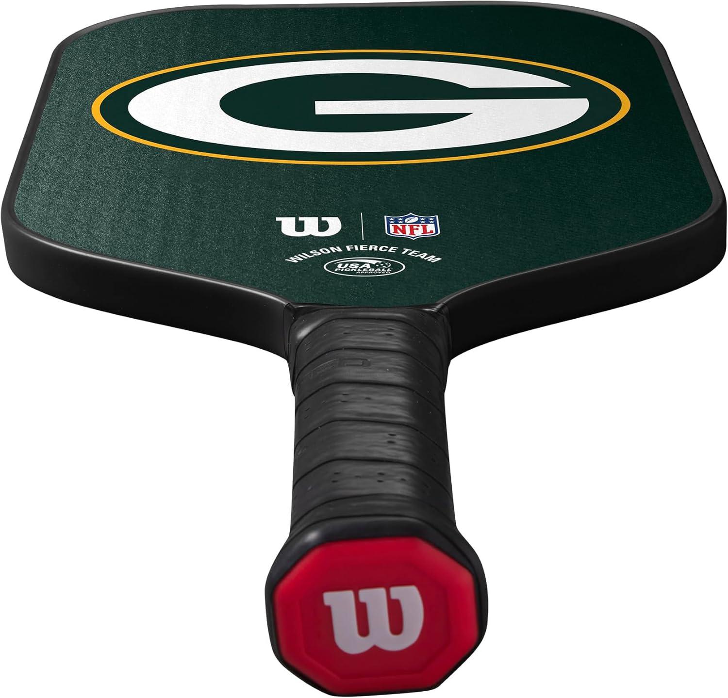 imageWilson NFL Collection Fierce Team Pickleball Paddles Grip Size 24 14Green Bay Packers