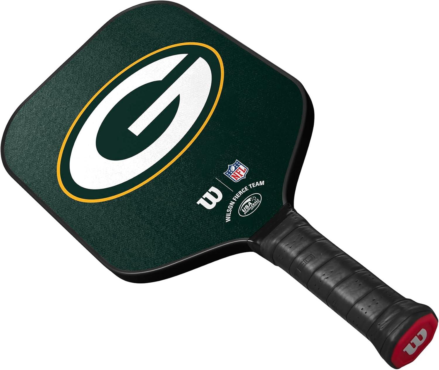 imageWilson NFL Collection Fierce Team Pickleball Paddles Grip Size 24 14Green Bay Packers