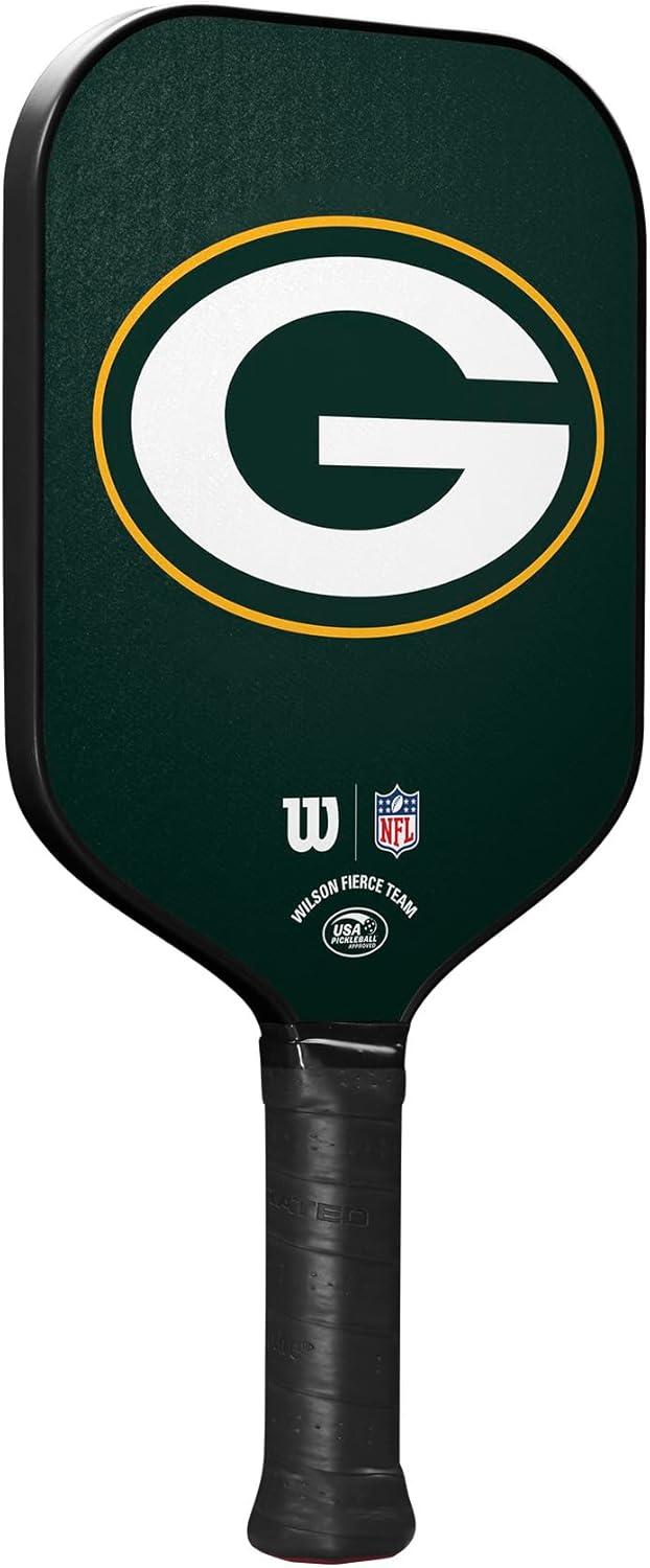 imageWilson NFL Collection Fierce Team Pickleball Paddles Grip Size 24 14Green Bay Packers