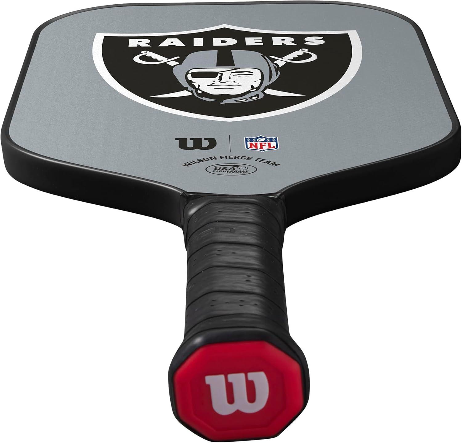 imageWilson NFL Collection Fierce Team Pickleball Paddles Grip Size 24 14Las Vegas Raiders