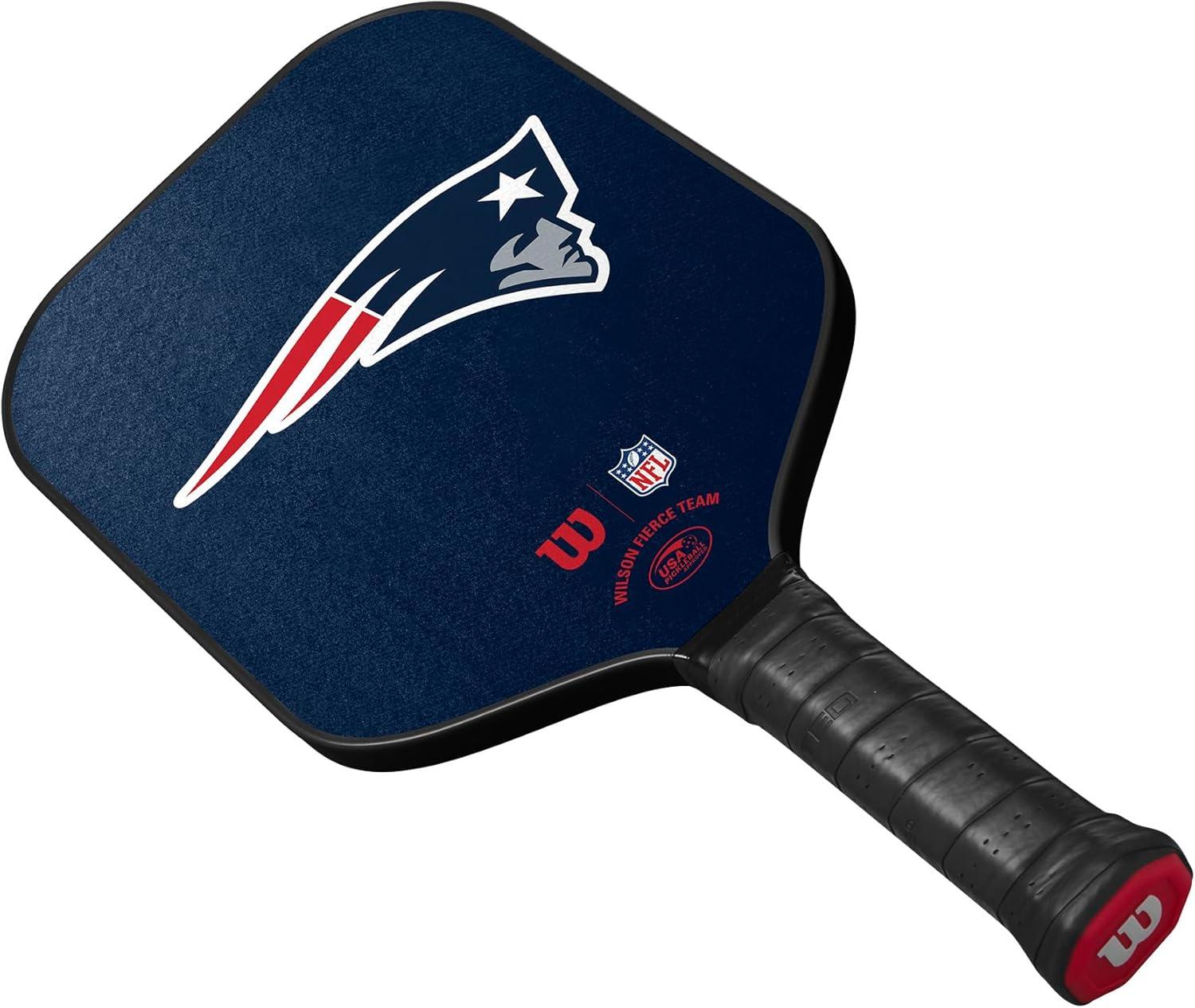 imageWilson NFL Collection Fierce Team Pickleball Paddles Grip Size 24 14New England Patriots