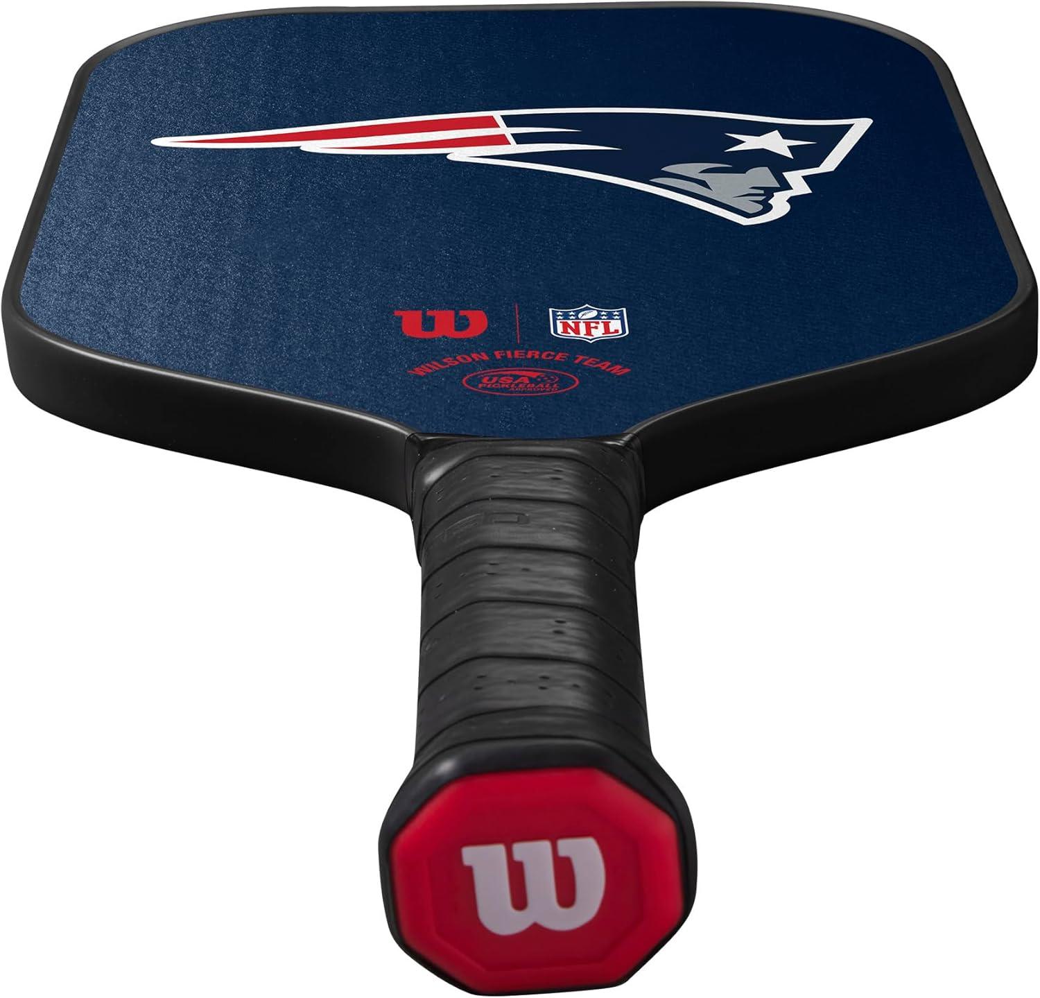 imageWilson NFL Collection Fierce Team Pickleball Paddles Grip Size 24 14New England Patriots