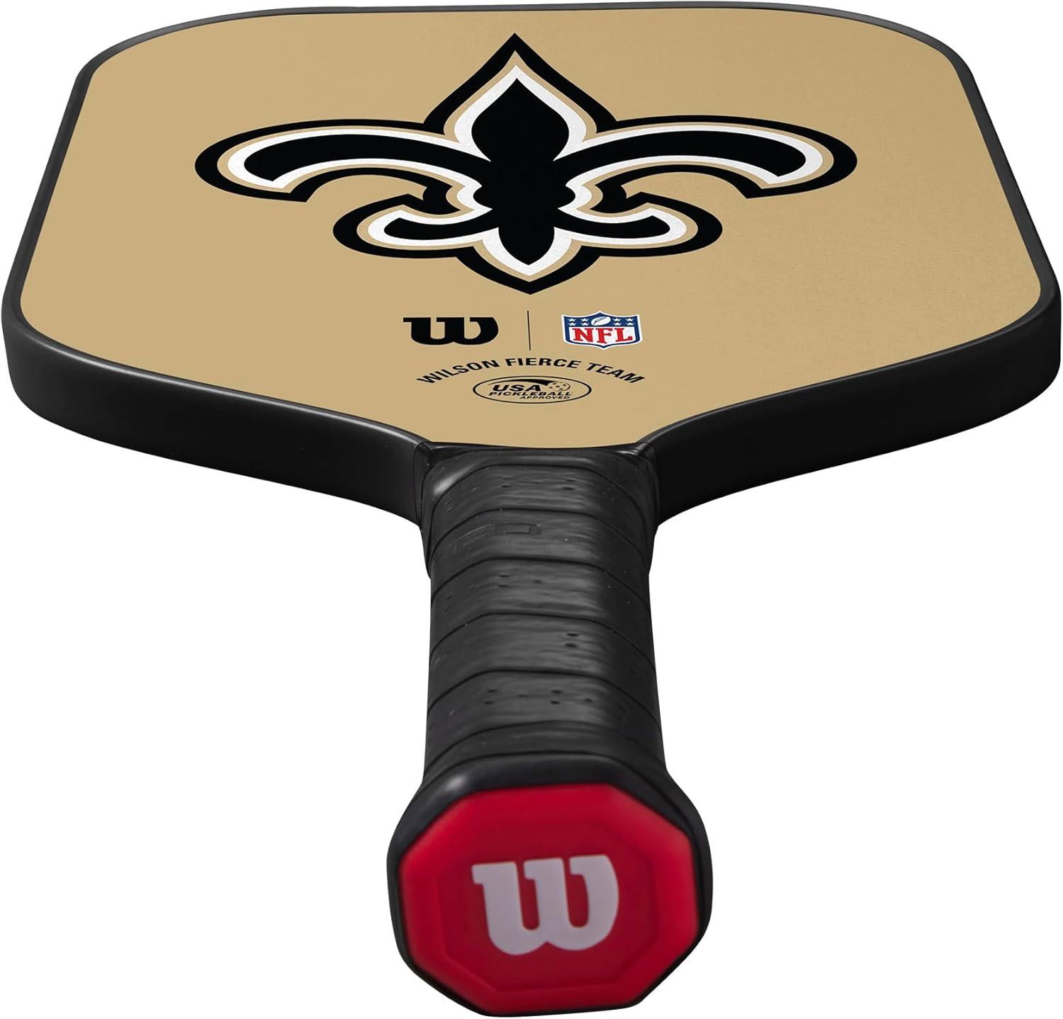 imageWilson NFL Collection Fierce Team Pickleball Paddles Grip Size 24 14New Orleans Saints