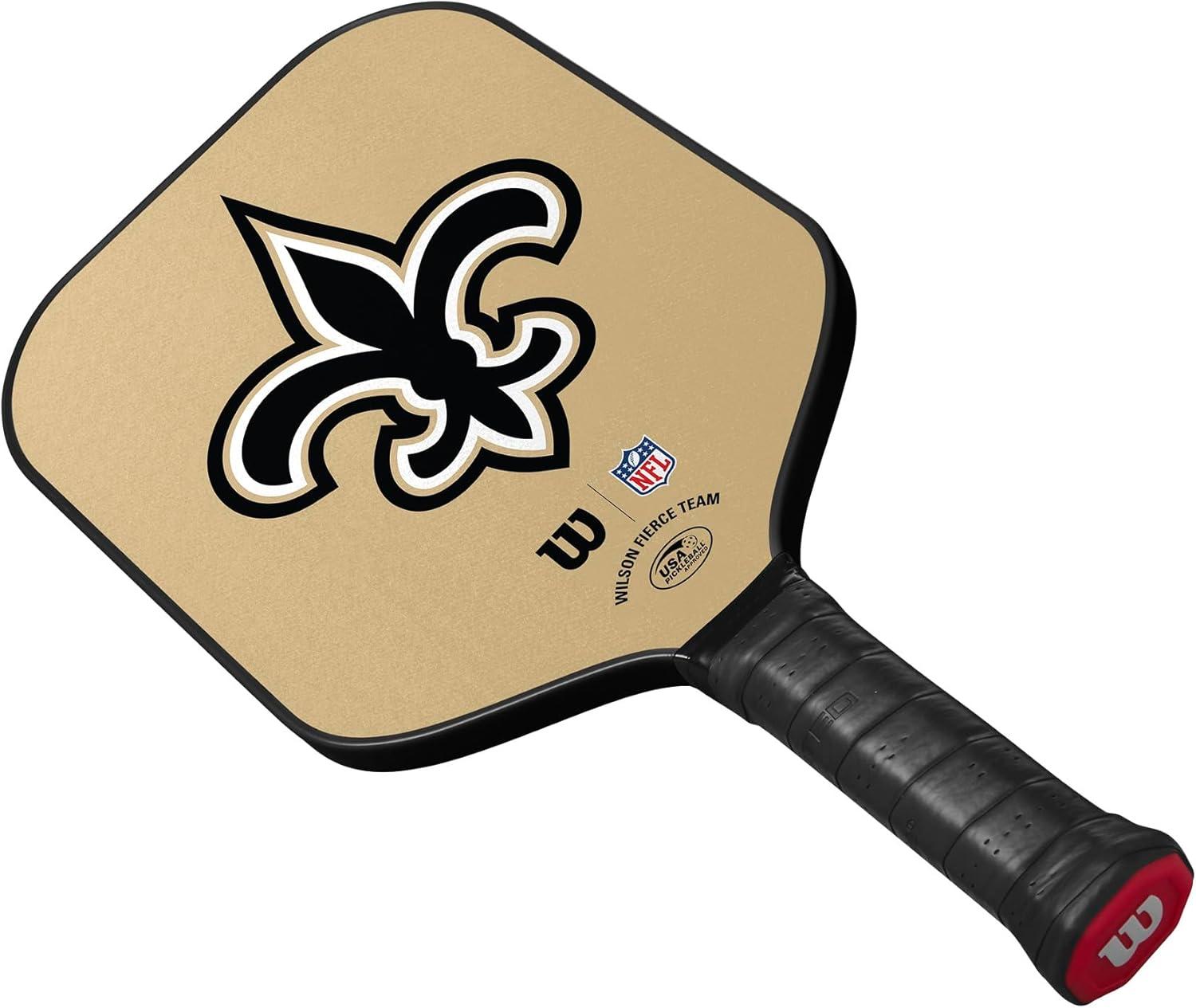 imageWilson NFL Collection Fierce Team Pickleball Paddles Grip Size 24 14New Orleans Saints