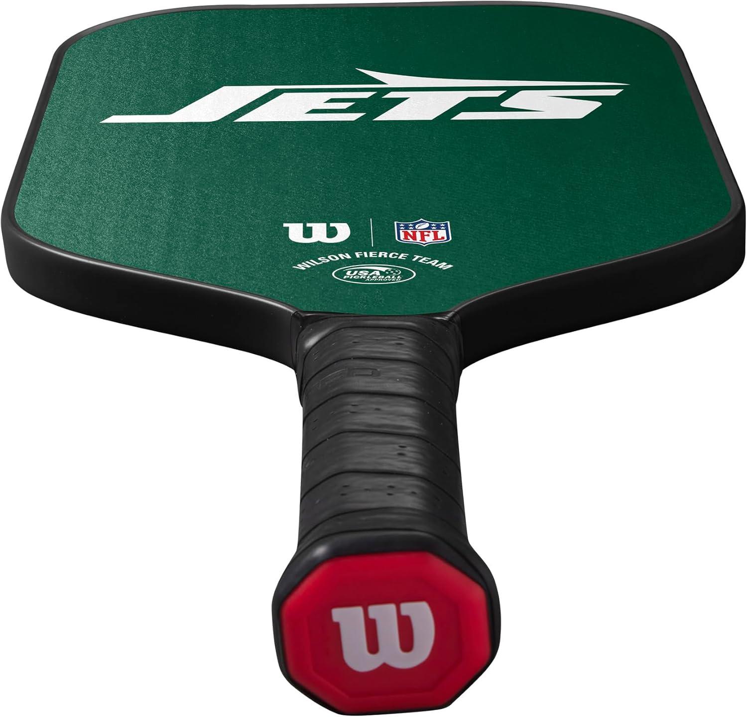 imageWilson NFL Collection Fierce Team Pickleball Paddles Grip Size 24 14New York Jets