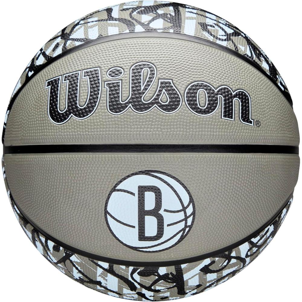 imageWILSON NBA Team Graffiti Basketballs Size 7295Brooklyn Nets New Version