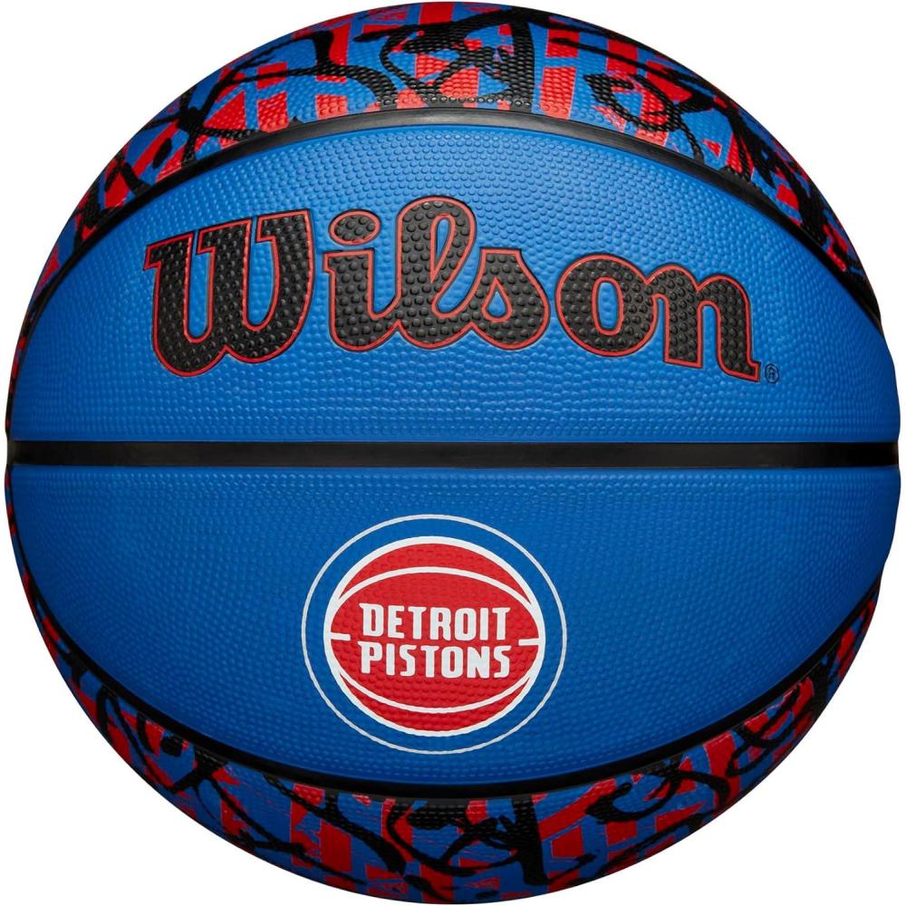 imageWILSON NBA Team Graffiti Basketballs Size 7295Detroit Pistons