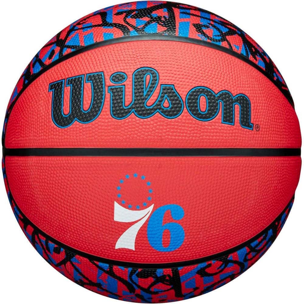 imageWILSON NBA Team Graffiti Basketballs Size 7295Philadelphia 76ers