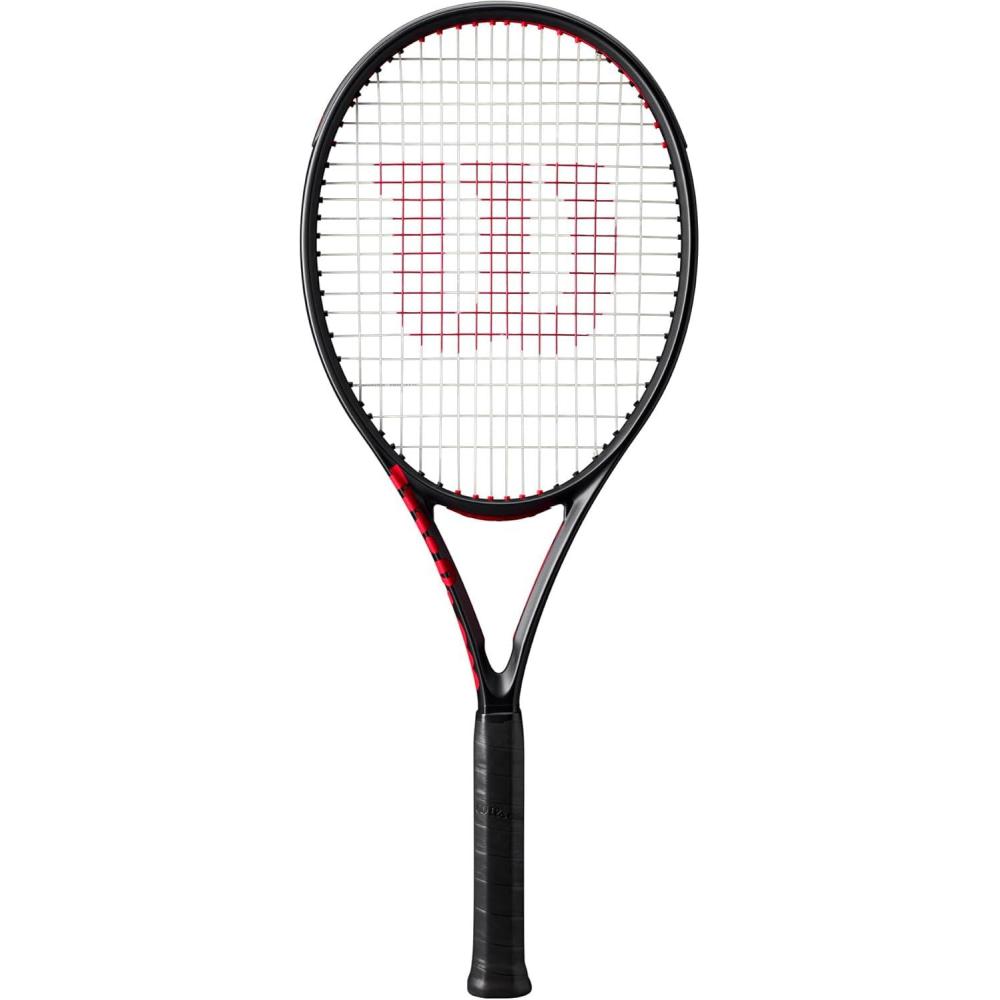 imageWilson Clash 100 V3 Strung Adult Performance Tennis Racket Grip Size 14 18 Strung with Sensation 16 Natural at Mid Range TensionGrip Size 2 4 14