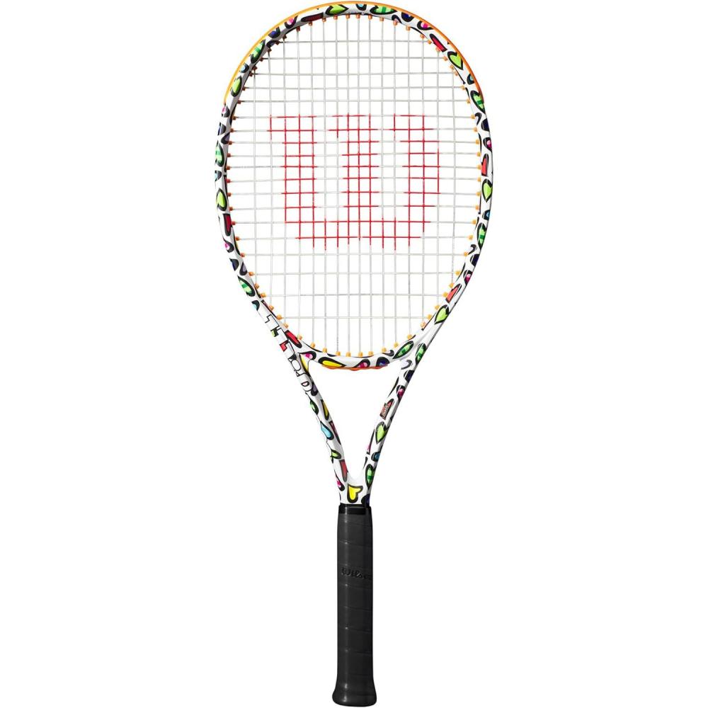 imageWilson Clash 100L V2 Britto Hearts Unstrung Performance Tennis Rackets Grip Sizes 23