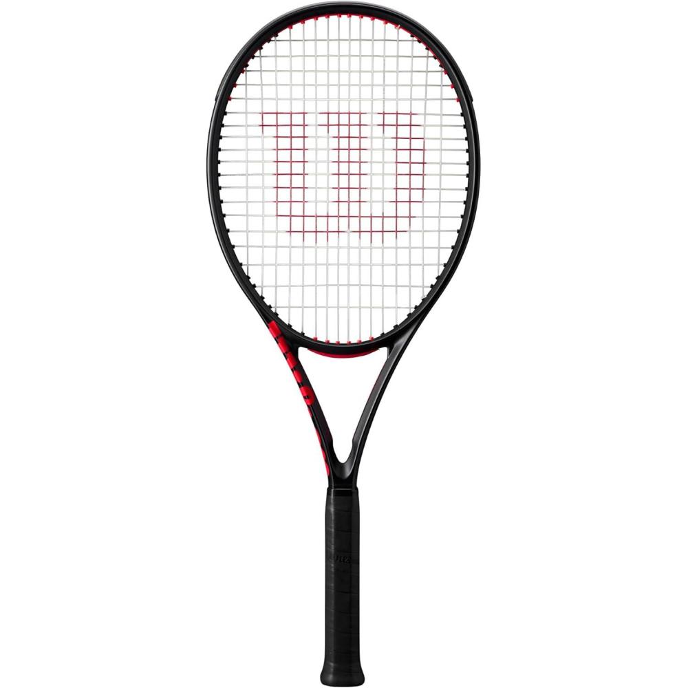imageWilson Clash 100L V3 Strung Adult Performance Tennis Racket Grip Size 14 18 Strung with Sensation 16 Natural at Mid Range TensionGrip Size 1 4 18