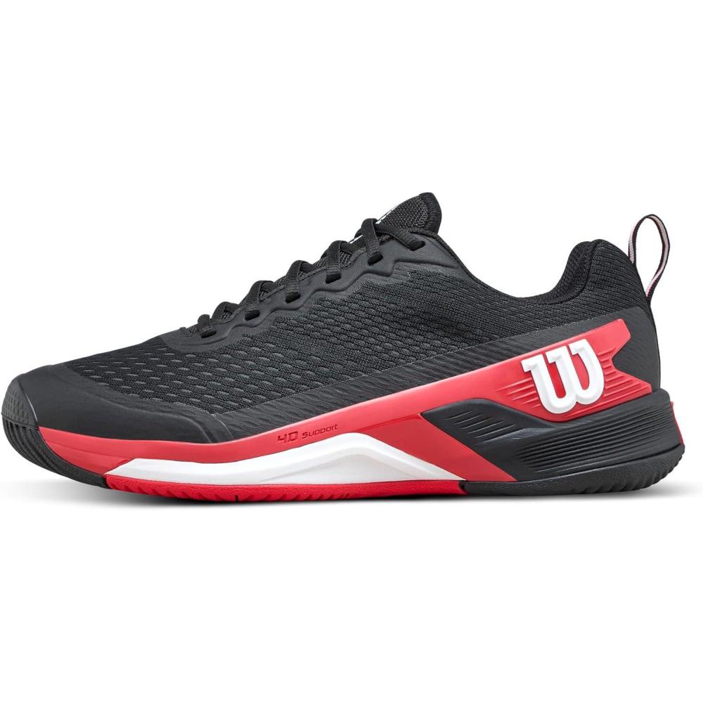 imageWilson Mens Rush Pro 45 Tennis ShoesBlackInfraredWhite