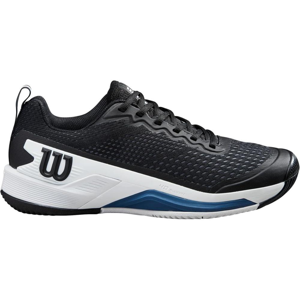 imageWilson Mens Rush Pro 45 Tennis ShoesBlackWhiteEnsign Blue