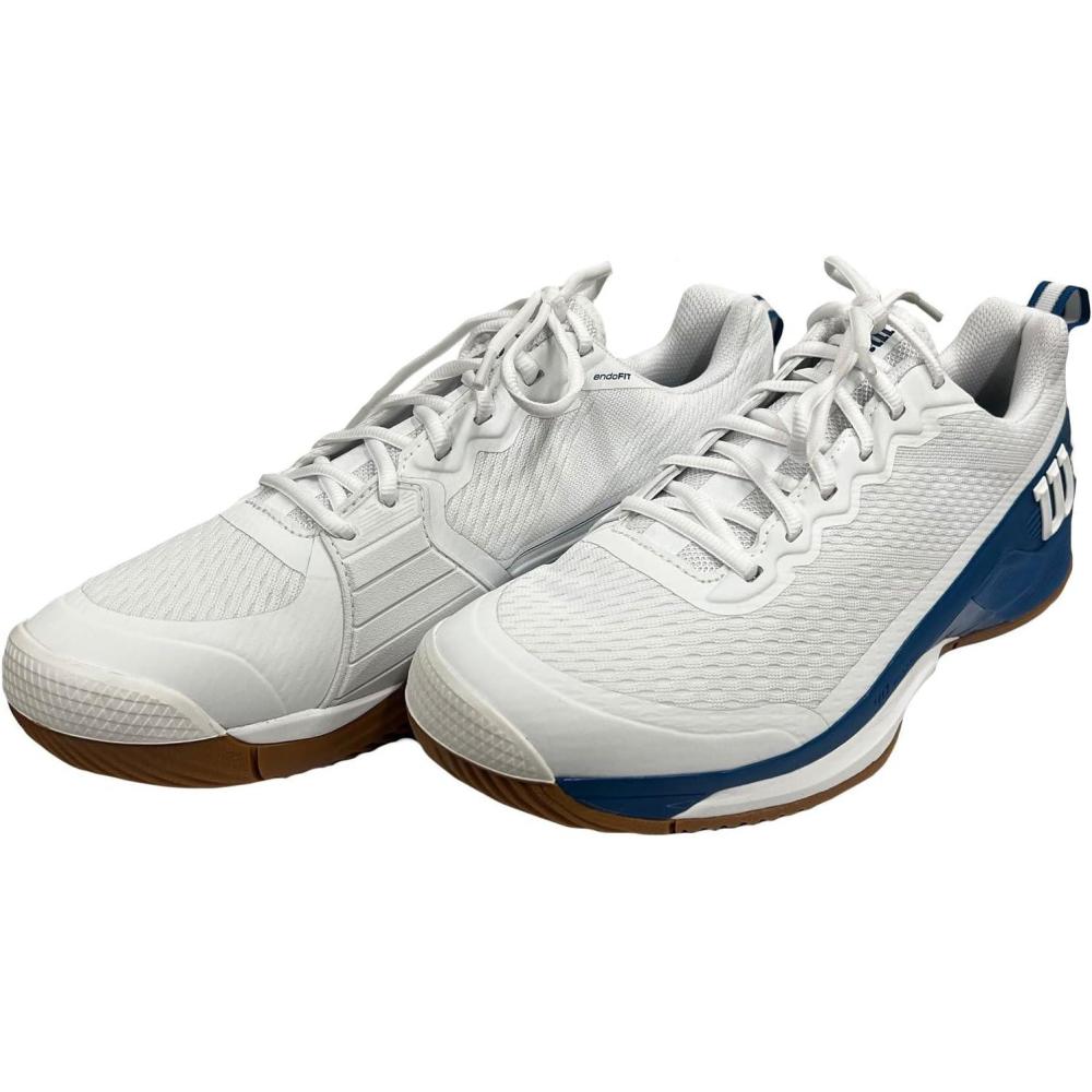 imageWilson Mens Rush Pro 45 Tennis ShoesWhite Deja Blue Gum