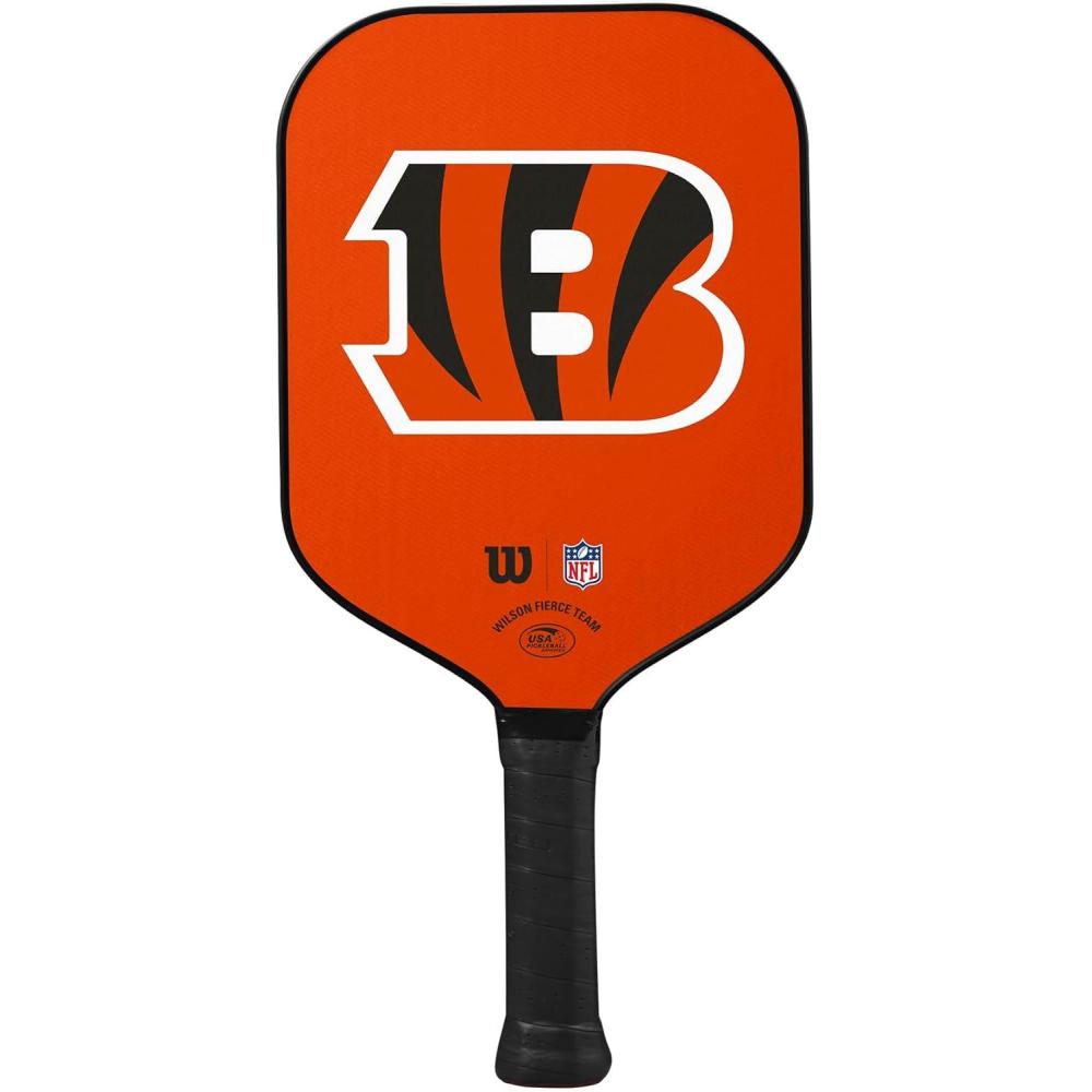 imageWilson NFL Collection Fierce Team Pickleball Paddles  Grip Size 24 14Cincinnati Bengals