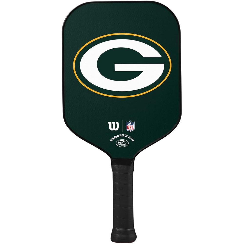 imageWilson NFL Collection Fierce Team Pickleball Paddles  Grip Size 24 14Green Bay Packers