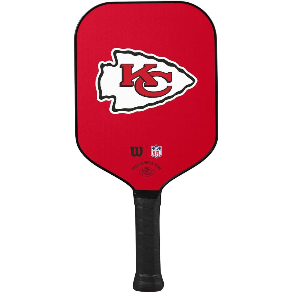 imageWilson NFL Collection Fierce Team Pickleball Paddles Grip Size 24 14Kansas City Chiefs