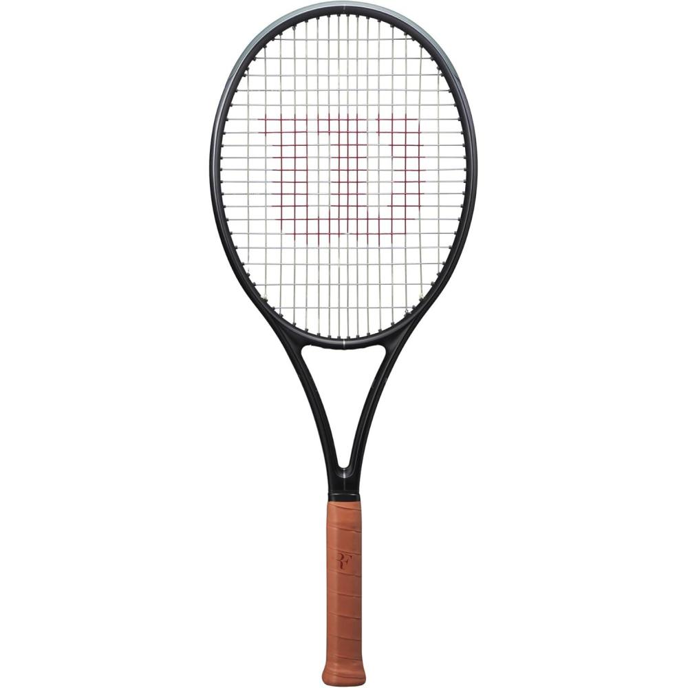imageWilson RF 01 Performance Tennis Racket Strung with Sensation 16 Natural at Mid Range TensionGrip Size 4 4 12