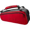 Wilson Clash V2 Super Tour Tennis Racket Bag – Red/Black, Holds up to 6 Rackets