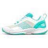 Wilson Womens Women’s Hurakn Pro V2 Padel Shoes(White/Turquoise)