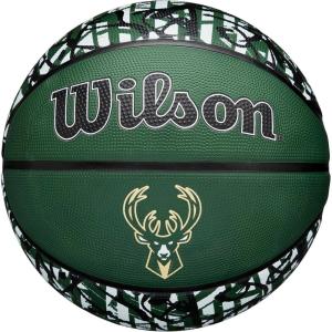 WILSON NBA Team Graffiti Basketballs – Size 7-29.5″(Milwaukee Bucks)