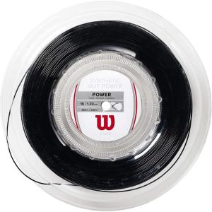 WILSON Synthetic Gut Power Tennis String – Set and 200m Reel, 16 and 17 Gauge(Black)
