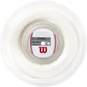 WILSON Synthetic Gut Power Tennis String – Set and 200m Reel, 16 and 17 Gauge(White)