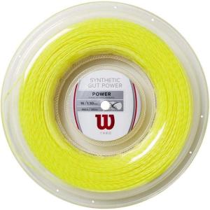 WILSON Synthetic Gut Power Tennis String – Set and 200m Reel, 16 and 17 Gauge(Yellow)