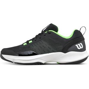 Wilson Mens Men’s Hurakn Pro V2 Padel Shoes(Black/White/Green Gecko)