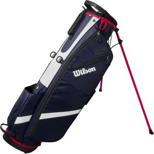 Wilson QS Golf Stand Bag – Black/White(Navy/White/Red)
