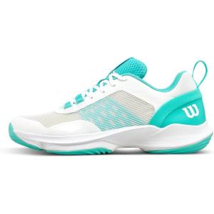 Wilson Womens Women’s Hurakn Pro V2 Padel Shoes(White/Turquoise)
