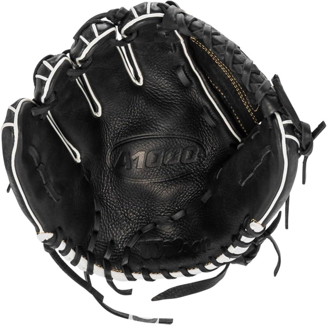 imageWilson 2022 A1000 P12 12 Fastpitch Pitchers Glove Left Hand Throw BlackMetallic GoldWhite
