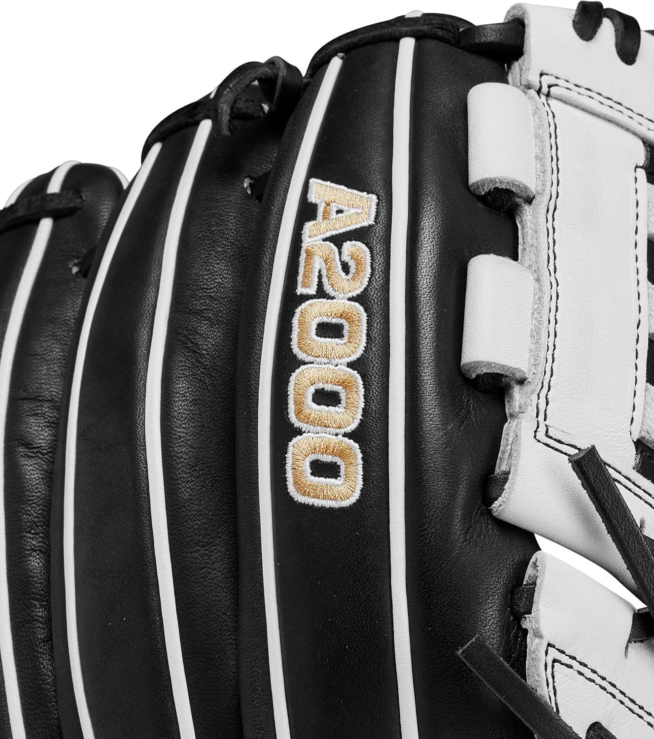 imageWilson A2000 P12 12 Pitchers Fastpitch GlovesBlackWhiteBlonde