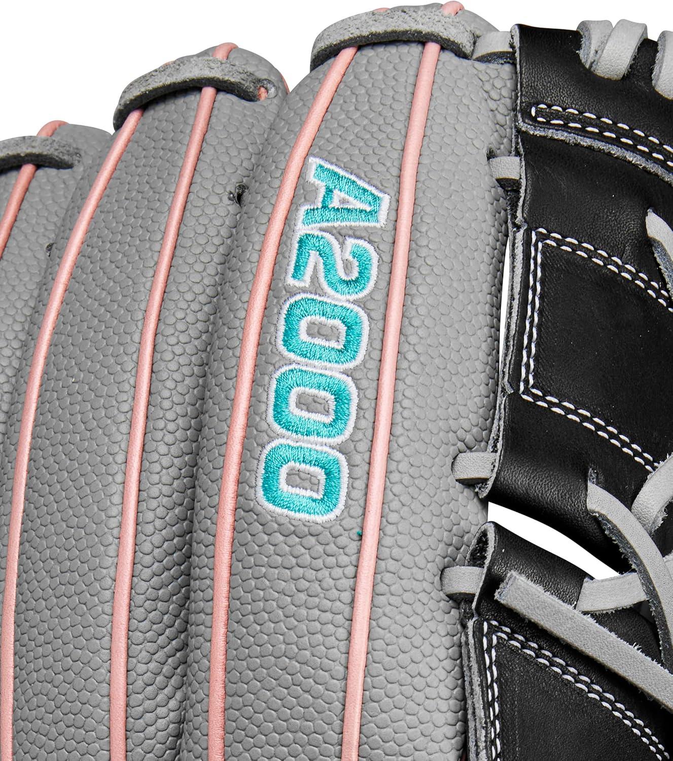 imageWilson Fall 2024 A2000 Fastpitch GlovesGreyRose GoldTeal